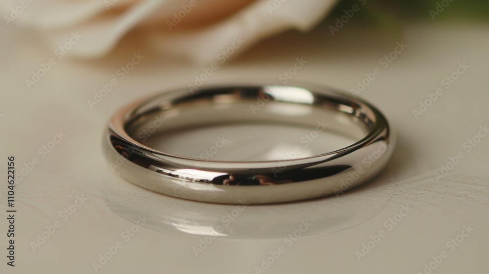 White Gold Wedding Band: A polished white gold band, embodying eternal love and commitment, offering a sleek, modern design for a sophisticated wedding symbol.
White Gold Wedding Band: A polished white gold band, embodying eternal love and commitment, offering a sleek, modern design for a sophisticated wedding symbol.