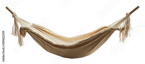 Relaxing afternoon in a cozy handmade hammock, cut out - stock png.