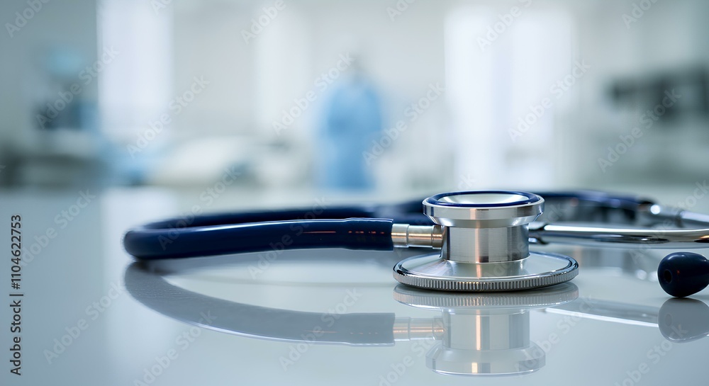 机に置かれた聴診器。医療のコンセプト|Stethoscope on the desk. Concept of medical care 机に置かれた聴診器。医療のコンセプト|Stethoscope on the desk. Concept of medical care