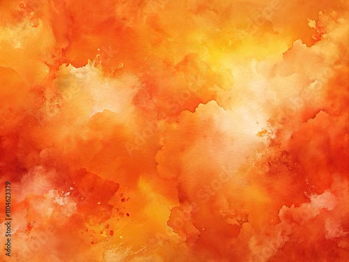 Vibrant Orange Watercolor Abstract Background Texture - Perfect for Art, Design, and Creative Projects