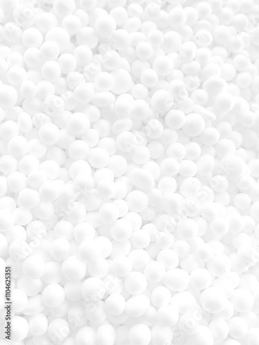 white polystyrene foam beads ball for fragile stuff packaging box, plastic texture for refill