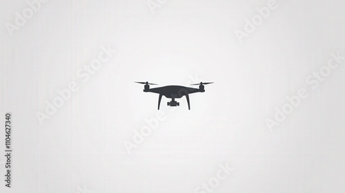 Drone Silhouette Against Minimalist Background for Technology Usage
