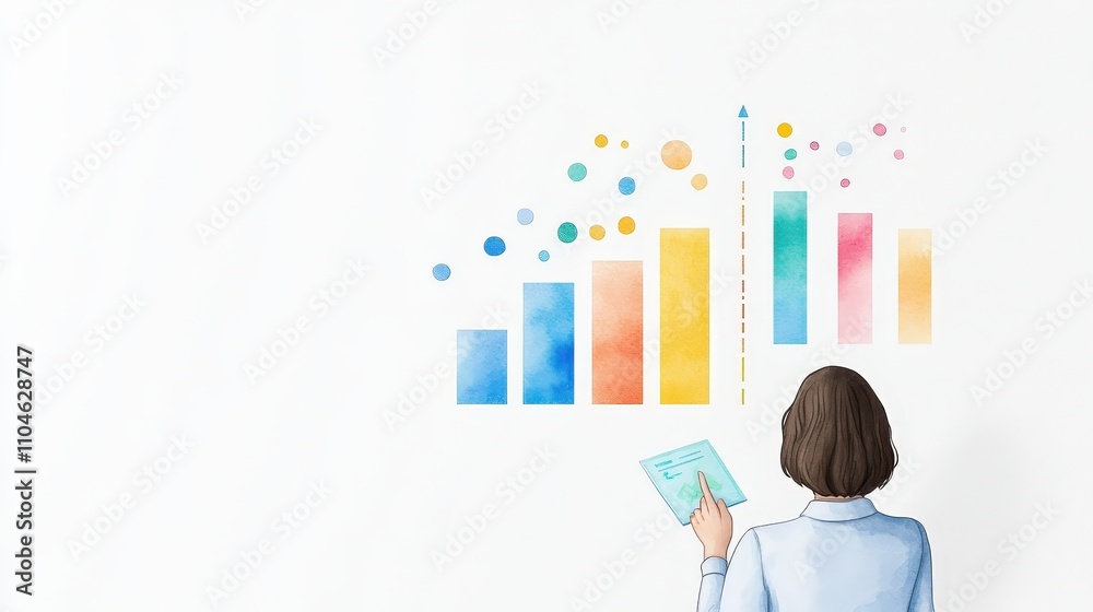 Person Analyzing Data Trends and Statistics on a Blank Background Person Analyzing Data Trends and Statistics on a Blank Background