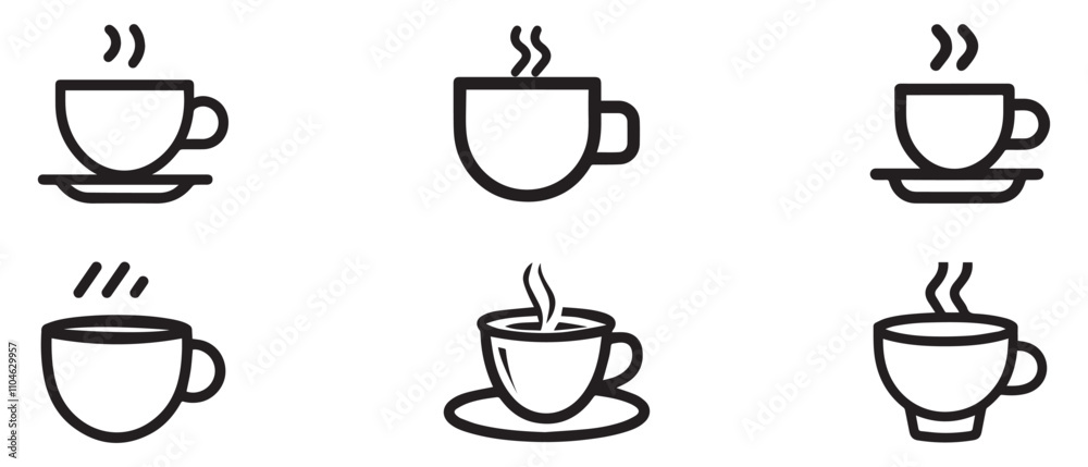 a coffee cup Icon black and white color vector design. a coffee cup Icon black and white color vector design.