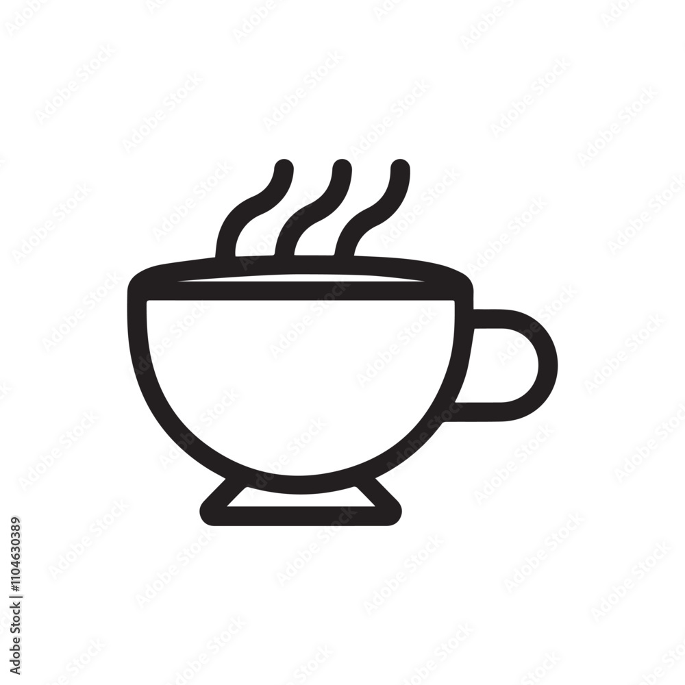 a coffee cup Icon black and white color vector design. a coffee cup Icon black and white color vector design.