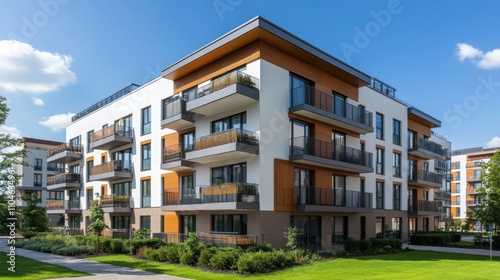 Modern Apartment Building with Balconies