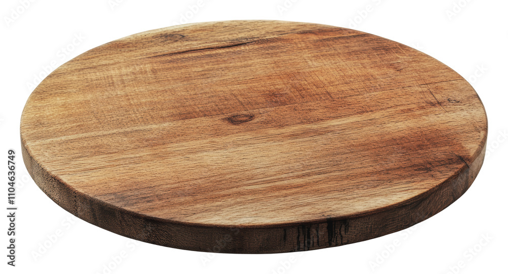 Wooden round cutting board for kitchen use, cut out - stock png. Wooden round cutting board for kitchen use, cut out - stock png.