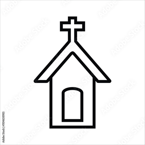 church vector icon line template