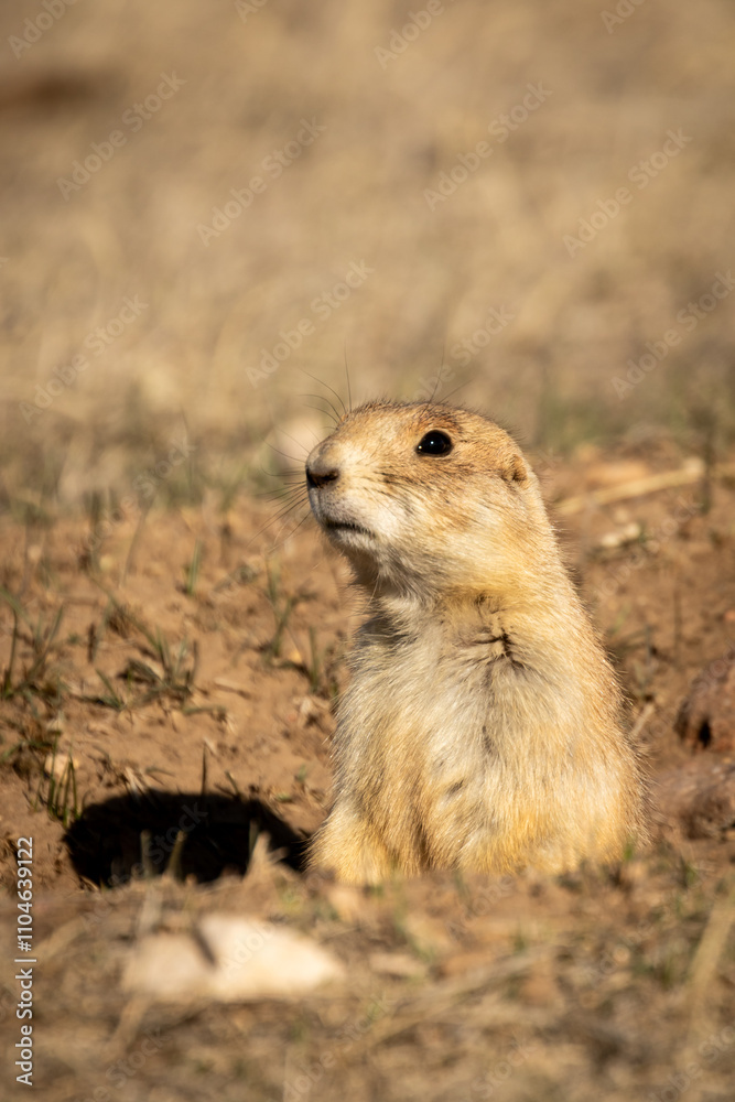 Portrait of a Black Tailed Prairie Dog in its Hole Portrait of a Black Tailed Prairie Dog in its Hole