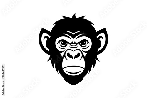  Monkey Head Silhouette Vector Illustration photo