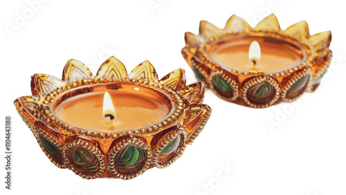 Traditional decorative candles for celebrations, cut out - stock png. photo