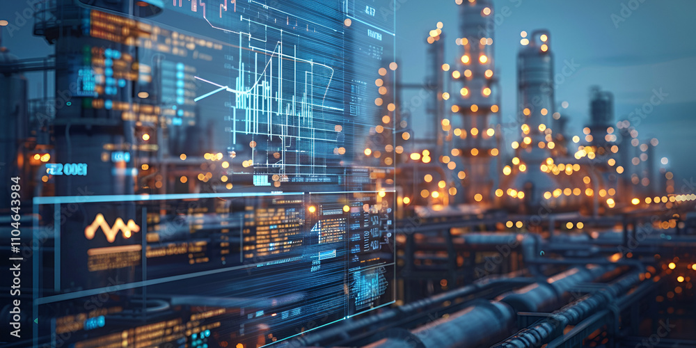 Fototapeta premium Real-Time Digital Interface for Water Industry Solutions: Optimizing Efficiency and Sustainability