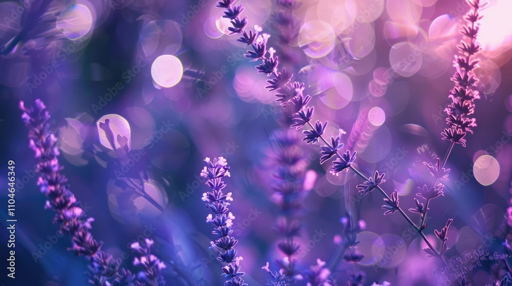 Purple bokeh effect in a nature setting Purple bokeh effect in a nature setting