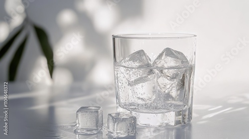 Wallpaper Mural Glass of Sparkling Water with Ice Cubes Torontodigital.ca