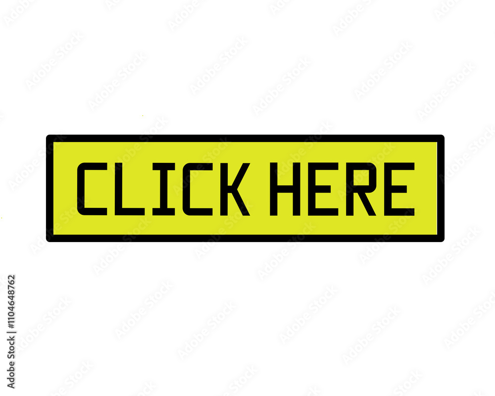 Yellow bar with text CLICK HERE icon on white background vector , yellow bar with text CLICK HERE design vector, CLICK HERE button icon illustration Yellow bar with text CLICK HERE icon on white background vector , yellow bar with text CLICK HERE design vector, CLICK HERE button icon illustration