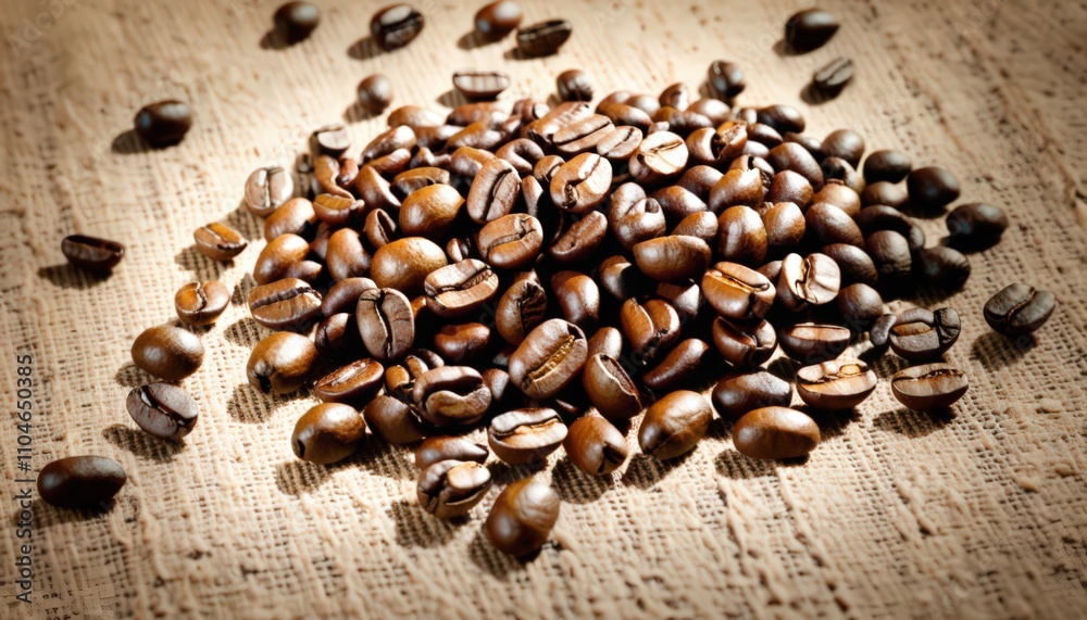 Black Espresso Beans With Textured Canvas Black Espresso Beans With Textured Canvas