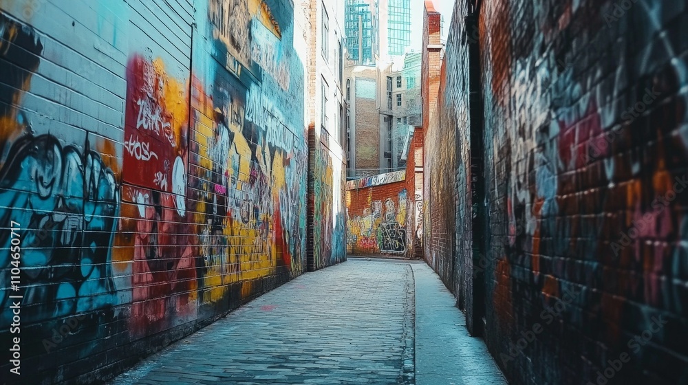 A graffiti-covered wall in an urban setting, full of vibrant colors and messages A graffiti-covered wall in an urban setting, full of vibrant colors and messages