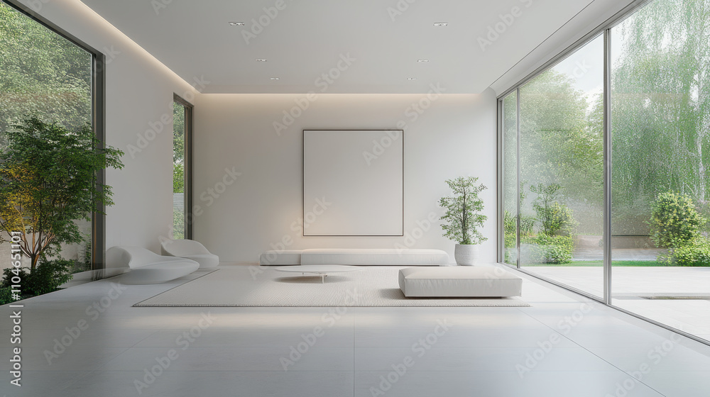 Minimalist interior design in budget friendly home with greenery