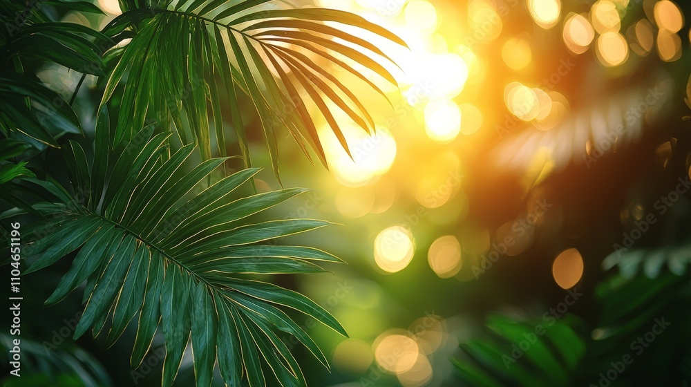 Lush green leaves illuminated by warm sunlight, creating a tranquil natural atmosphere. Lush green leaves illuminated by warm sunlight, creating a tranquil natural atmosphere.