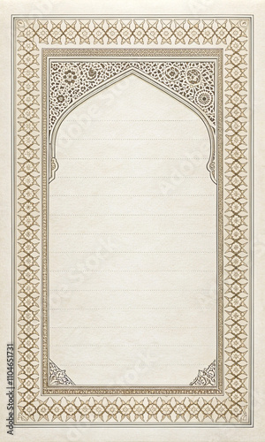 A white frame with a gold border