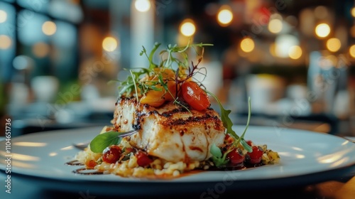 Grilled Fish with Garnish