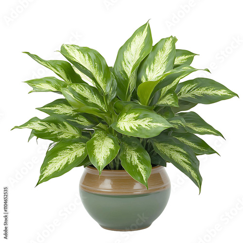 An indoor plant in a pot isolated on a transparent background photo