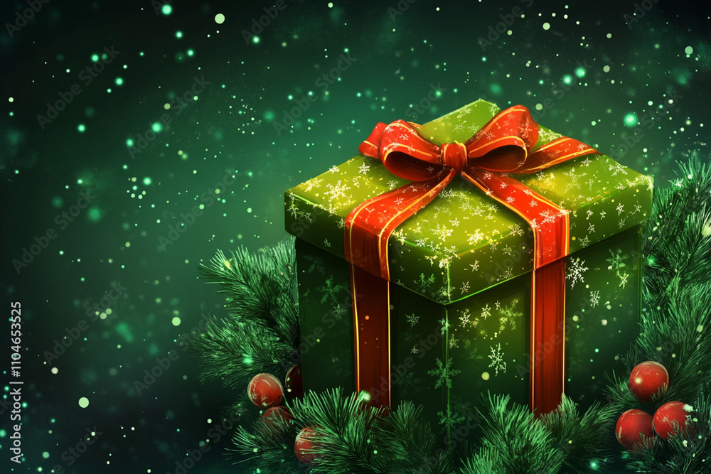 A nice gift box on Christmas Season background A nice gift box on Christmas Season background