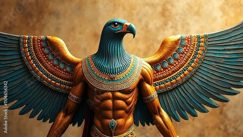 Horus was the sky god, often shown with a falcon's head. He was linked to kingship and seen as the protector of Egypt's rulers.