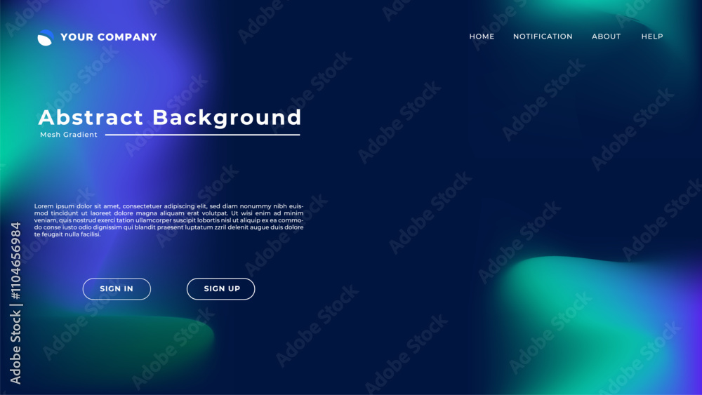 Mesh gradient abstract background for your landing page design. Minimal background for website designs