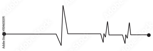 Heart rate monitor line vector.  Heart rate pulse rhythm line  with editable stroke. isolated on white background. Vector  illustration. EPS 10