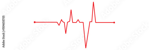 Heart rate monitor line vector.  Heart rate pulse rhythm line  with editable stroke. isolated on white background. Vector  illustration. EPS 10
