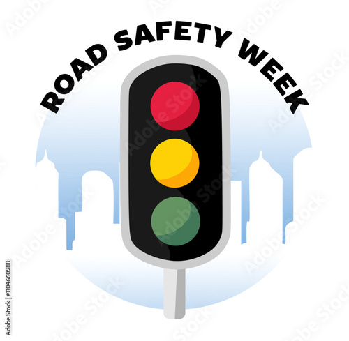 national road safety week with traffic lights