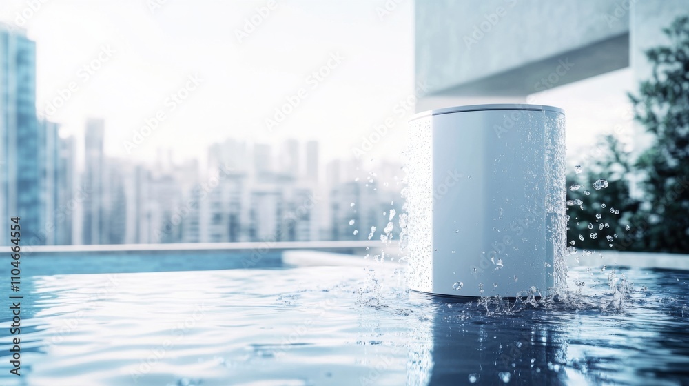 A cutting-edge AI-powered smart water purification system, clean urban setting with advanced filtration technology and real-time water quality monitoring, Environmental style A cutting-edge AI-powered smart water purification system, clean urban setting with advanced filtration technology and real-time water quality monitoring, Environmental style