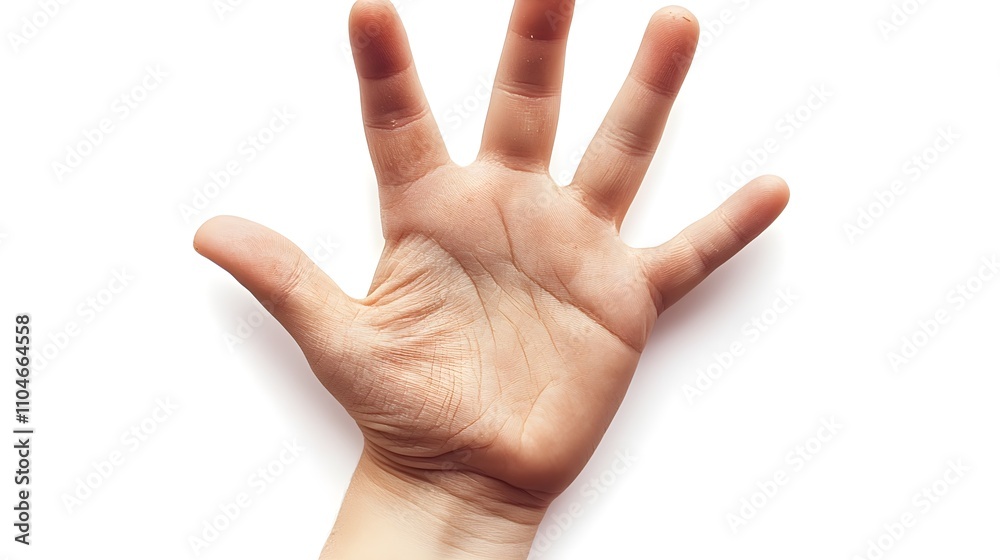 open hand gesture isolated on white background