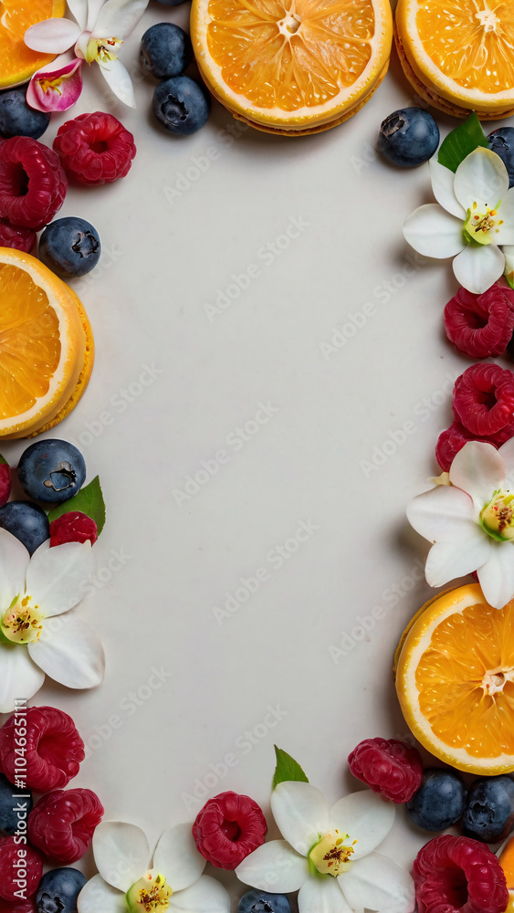Fruit and flowers background Fruit and flowers background