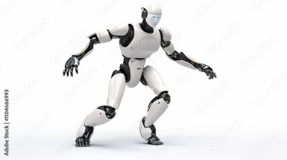 humanoid robot in a dynamic pose showcasing advanced robotics and technology humanoid robot in a dynamic pose showcasing advanced robotics and technology
