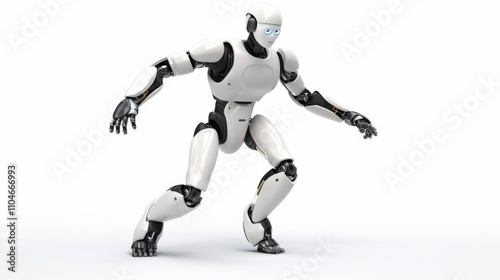 humanoid robot in a dynamic pose showcasing advanced robotics and technology