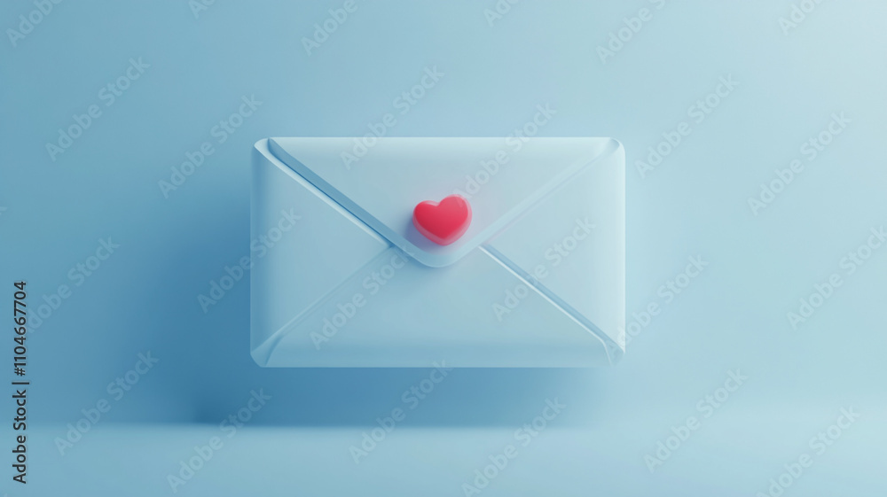 Heart sealed love letter on pastel background emphasizing affection and romance Heart sealed love letter on pastel background emphasizing affection and romance