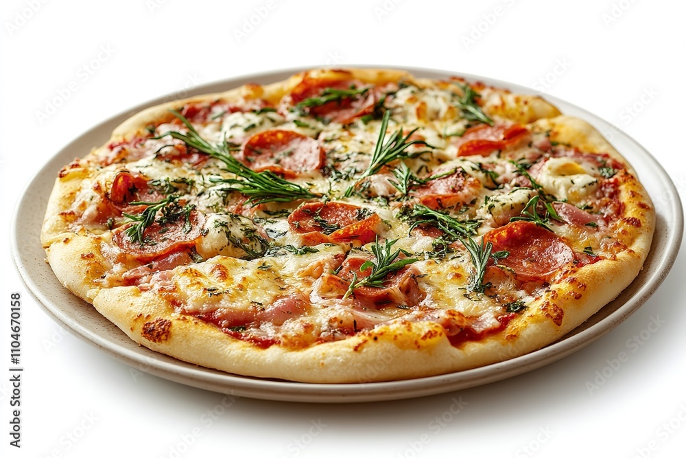 Excellent quality pizza marguerite isolated on a white backdrop. Generative Ai Excellent quality pizza marguerite isolated on a white backdrop. Generative Ai