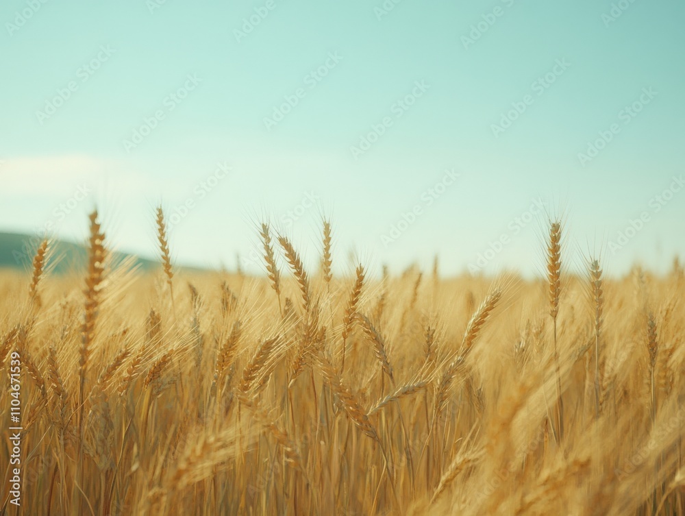 golden wheat field under a clear blue sky golden wheat field under a clear blue sky