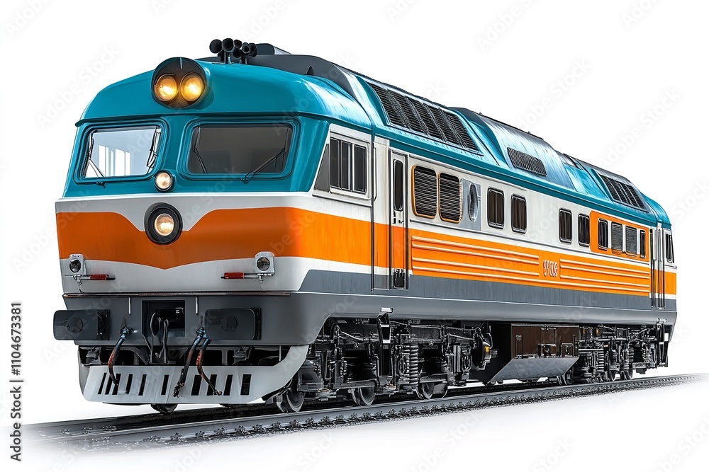 An lonely modern train on a white backdrop. Generative Ai An lonely modern train on a white backdrop. Generative Ai