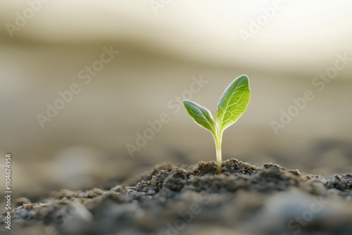 a small green plant emerging from the soil symbolizing growth and new beginnings