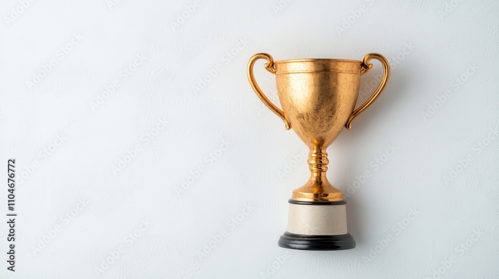 Golden Trophy for Achievement on a White Background Golden Trophy for Achievement on a White Background