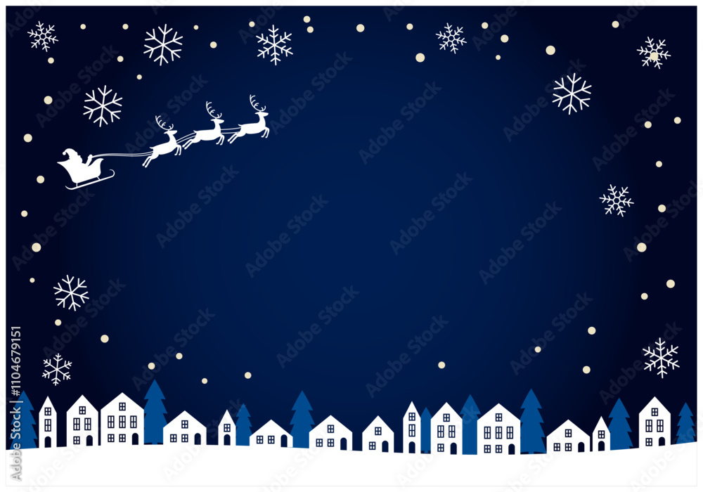 クリスマスの町並みの雪景色38の2 クリスマスの町並みの雪景色38の2