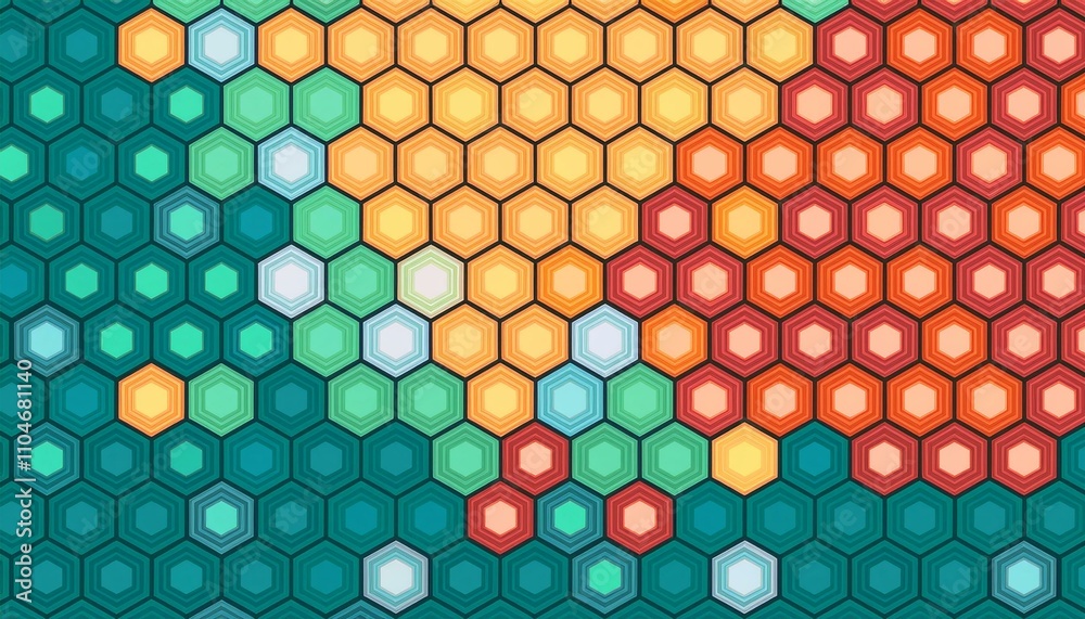 Hexagons pattern. Geometric abstract background with simple hexagonal elements