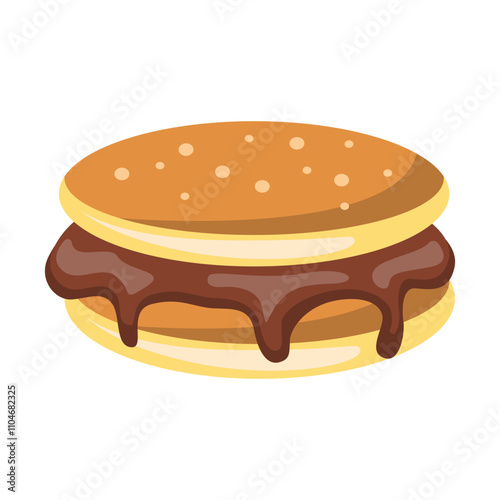 Chocolate Pancakes Vector Illustration