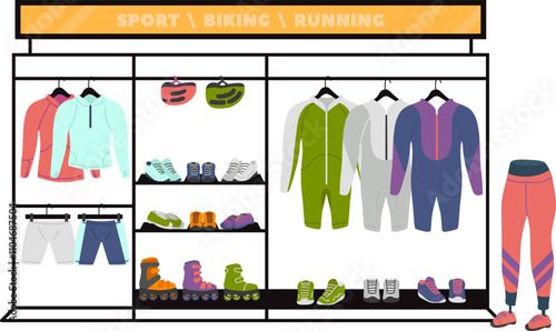 Sport Shop Stand With Sportswear