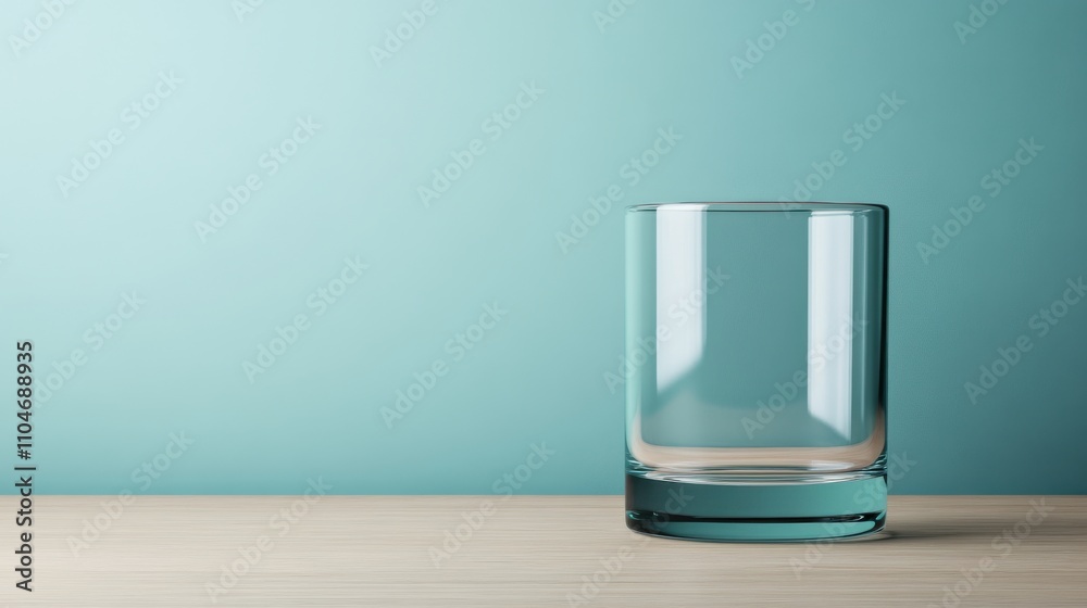 Frosted Glass Cup on Minimalist Background Frosted Glass Cup on Minimalist Background