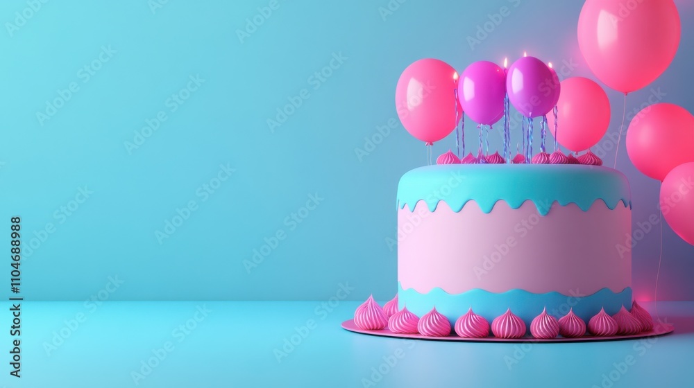 Holographic Birthday Celebration with Colorful Elements Holographic Birthday Celebration with Colorful Elements