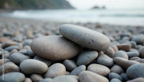 Rocks on beach shorelineClose-up of rocksRocks on the sandRocks at the ocean photo